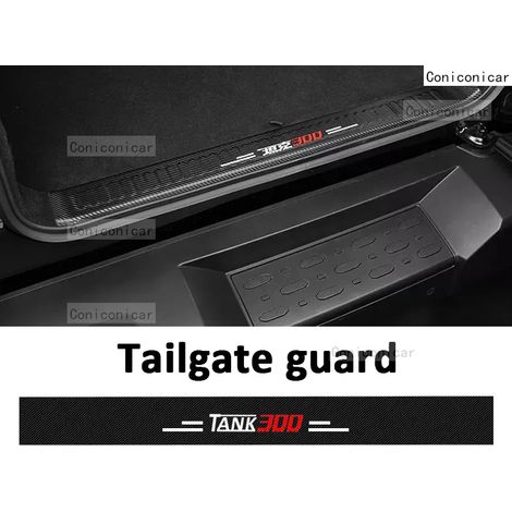 (Hayon) Pour GWM WEY TANK 300 Hybrid 2022-2024 Seuil de porte,pédale,texture fibre de carbone,accessoires,style cuir,autocollant,garniture F (1/3)