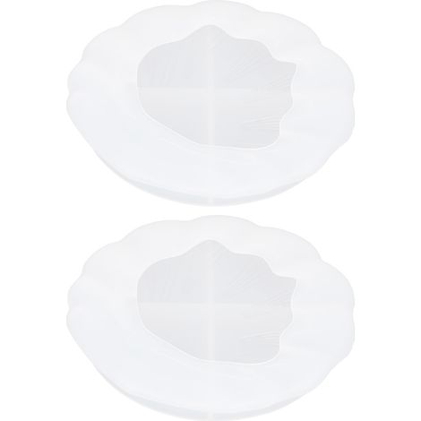 2 Pièces Moule en Silicone pour Résine Époxy, Forme Assiette Feuille Texture Coquille Surface Miroir DIY (1/5)