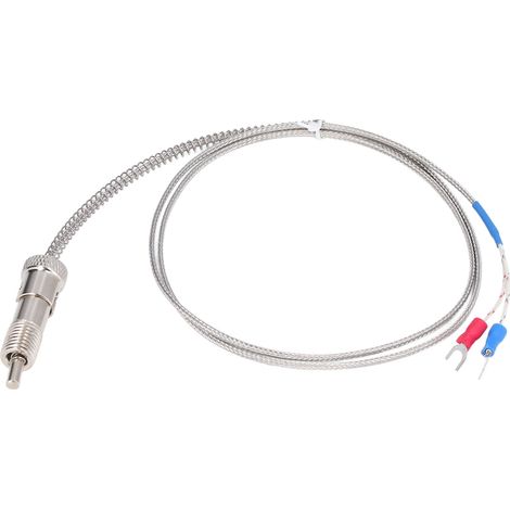 Thermocouple type K Nickel-Silicium à ressort de compression, capteur de température M12, sonde 1 mètre (1/5)