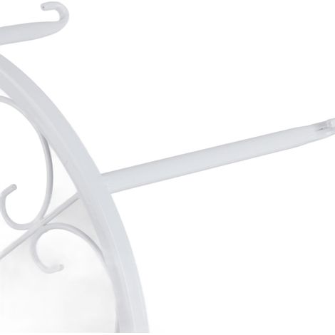 Support de Plante Métal Simple Étagère Basse pour Pot de Fleurs 30x30x19cm Blanc - Balcon, Salon, Intérieur