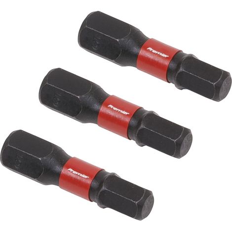 Sealey AK8213 Premier Hex Impact Power Tool Bits 5 x 25mm 3pc