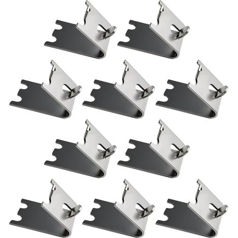 10 pezzi di clip quadrate per frigorifero in acciaio inossidabile, ripiani per clip per frigorifero, supporti per ripiani per congelatore in acciaio inossidabile 304 durevoli da 1,5 mm di spessore per