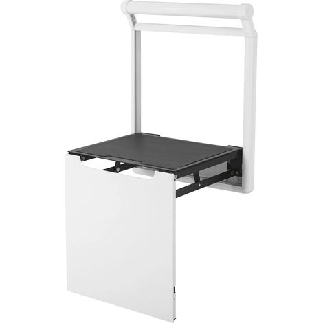 Siège de douche pliable, design mural, construction durable, BLANC (1/2)
