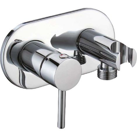 "MISCELATORE INCASSO TONDO CON SUPPORTO LATERALE Cromo - 1/2"""" M"
