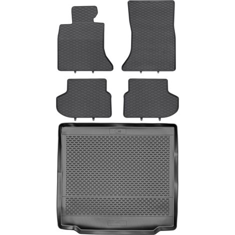 BMW Serie 5 F11 Touring/Estate (2013-2017) - Juego de alfombrillas de goma para coche + alfombrilla para maletero.