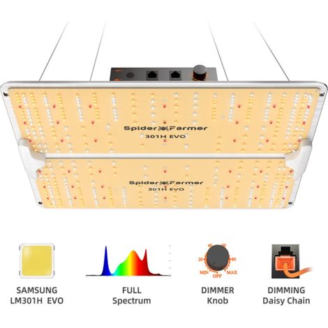 Spider Farmer SF2000Pro LED élève la lumière avec gradateur à spectre complet Samsung LM301H EVO Plantes d'intérieur