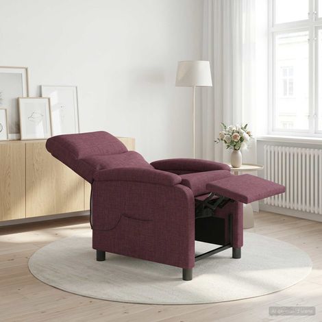vidaXL Silla de masajes reclinable Morado Tela (1/5)