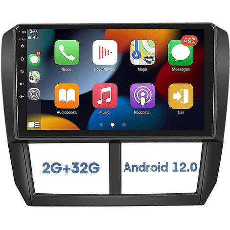 Autoradio Android 12 compatible CarPlay, 2 Go + 32 Go, compatible avec Subaru Impreza WRX 08-12, KF GPSWHBYV (1/4)