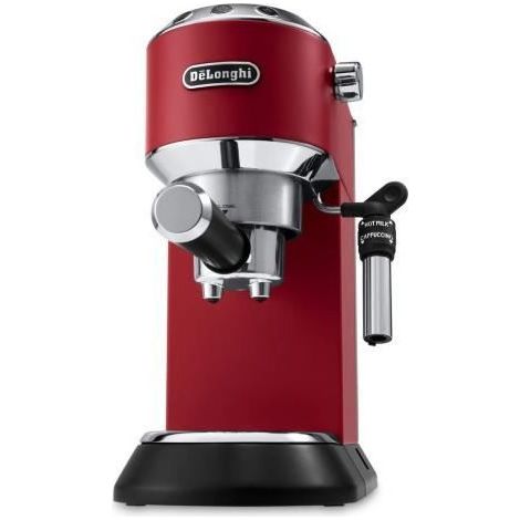 Delonghi – Machine à expresso rouge 1L – Pression 15 bars – Système cappuccino intégré – Réservoir amovible – Puissance 1300 W