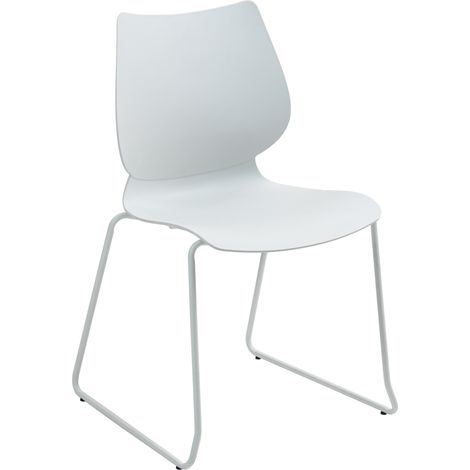 Chaise blanche au design épuré – Style contemporain plastique blanc cadre métal blanc 100008268 (1/5)