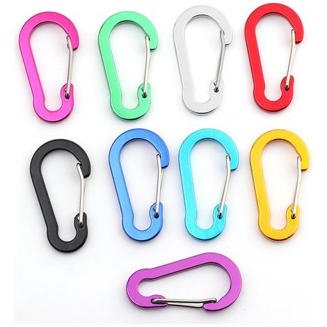 Mini pince à dégagement rapide 9 pièces - Ressort en aluminium en forme de D - Disponible en plusieurs couleurs (1/5)