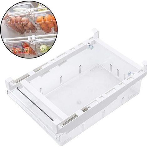Organisateur de réfrigérateur, tiroir de réfrigérateur, réfrigérateur transparent suspendu coulissant pour congélateur, cuisine, (1/4)