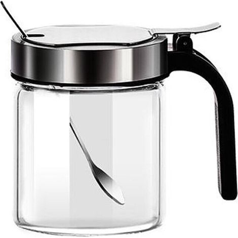 Gewürzbehälter-Set (2-teilig): Glasgewürzgläser, inklusive Löffel, Zuckerdose, Salzstreuer und Pfefferstreuer. Küchenaufbewahrungsset mit Gewürzbehältern.