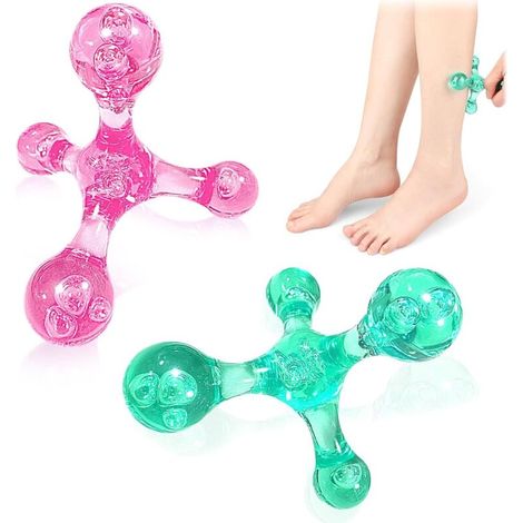 Lntyq 4-Punkt-Massagegerät, 2 Stück, manuelle Tiefengewebemassage für den Rücken, myofasziale Triggermassage für Kopf, Nacken, Schultern, Rücken, Arme, zur Entspannung und Massage