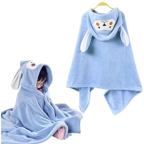 Serviette de bain poncho à capuche avec motif singe, ultra douce, pour enfants, idéale pour la plage et la natation (garçons et filles de moins de 1,60 m).