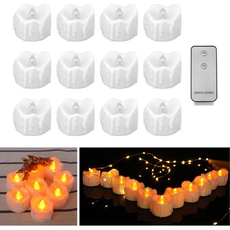 Bougies sans flamme, bougies LED télécommandées et fonctionnant sur piles, bougies artificielles réalistes, parfaites pour les mariages, Halloween et les décorations de Noël. (1/5)