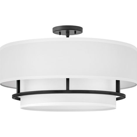 Elstead Graham Plafonnier cylindrique à 4 lumières, noir (1/5)