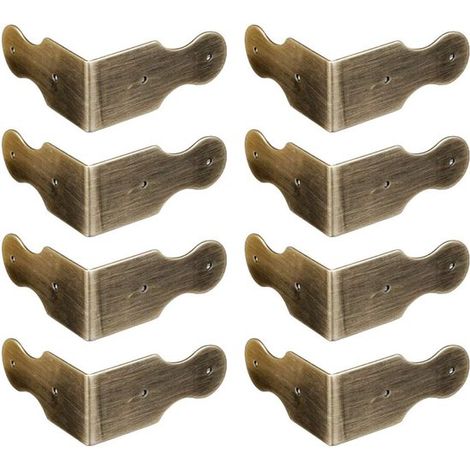 Protezioni angolari in ottone, 8 pezzi. Protezioni angolari per mobili, finitura ottone anticato. Ideali per scatole, angoli e bordi di tavoli. (1/5)