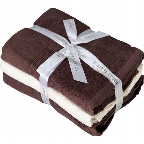 Set di 3 asciugamani da bagno in cotone spesso e assorbente, formato regalo, 50x90 cm (1/5)