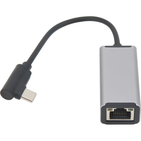Adaptateur Ethernet USB-C vers RJ45 10 Mbps à 100 Mbps, convertisseur réseau Ethernet Type-C pour téléphone et ordinateur portable (1/5)