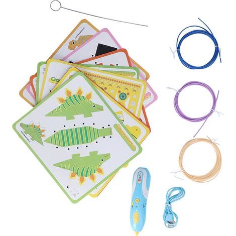 Stylo 3D Rechargeable Sans Fil Basse Température pour Enfants, Stylo à Dessin 3D Sécuritaire Bleu DC 5V (1/5)