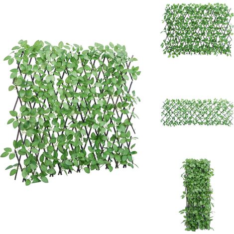 Treillis de lierre artificiel extensible vert 180x65 cm - Clôture Végétale - Trellis Végétal - Décoration Murale Extérieure - Privacy Screen - Pare Brise (1/5)