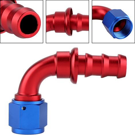 Raccord mâle AN10 à 90° pour tuyau essence, huile, gaz, avec verrouillage par torsion et connexion rapide (1/5)