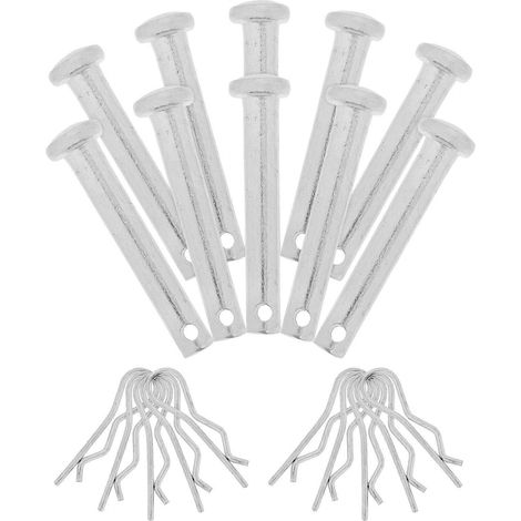 10 jeux de goupilles de rechange pour échafaudage, ressorts de retenue, goupilles de verrouillage, pièces pour la fixation d'échafaudages, goupilles de verrouillage et chevilles métalliques pour ferme (1/4)