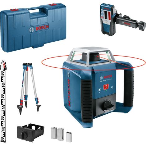 Laser rotatif BOSCH GRL 400 H Set - Avec trépied - Avec récepteur laser - Portée max. 400 m