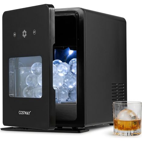 Machine à Glaçons Comptoir, Mini Machine Glaçons Sphères Transparentes 4 PCS en 38-39 Min, Panneau LED, Fonciton Auto-Nettoyante, Compact & Silencieux (1/4)