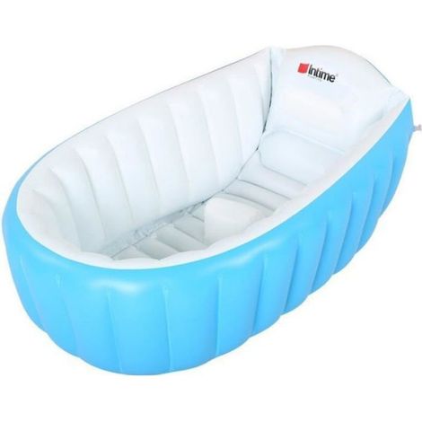 Baignoire Gonflable Bébé Enfant Piscine Gonflable Bassine Siège de Baignoire Confort Portable Douche pour 0-3ans 986528cm Bleu (1/2)