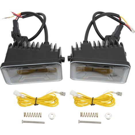 2 Feux antibrouillard avant LED rectangulaires pour Ford, kit de remplacement pare-chocs, ampoules puissantes (1/5)