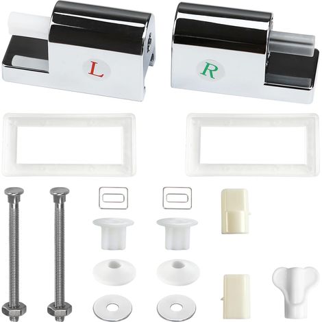 Charnières de siège de WC avec fermeture amortie, fixation pour couvercle de toilette (1/5)