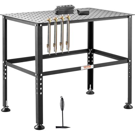 Table de soudage 36 x 24, capacité 800 lbs, table de travail robuste avec trous de fixation 0,63 et patins antidérapants (1/5)