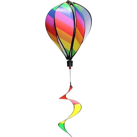 Spinner à Vent en montgolfière, décor coloré de 51 Pouces, Chaussette à Vent Suspendue Faire soi-même pour Jardin, pelouse, Cour (Style 1) (1/5)