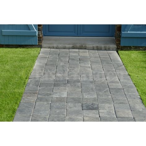 Classgarden – Pavé patiné 15 cm – Ardoise naturelle d'Espagne – Épaisseur 3 cm – Surface 0,0225 m² par pavé – Pour allées et terrasses