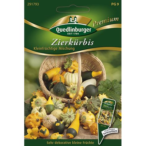 Quedlinburger Saatgut – Courges ornementales à petits fruits en mélange – Graines, plante grimpante et rampante, 300 cm