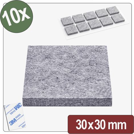 Quadrios 26SA111 Filzgleiter selbstklebend, rund Grau (L x B x H) 30 x 30 x 4 mm 10 St.