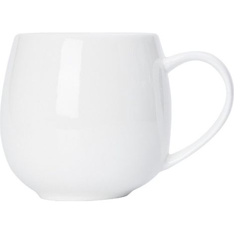 Tasse à café en céramique avec anse, 400 ml, pour café, thé, eau, lait et céréales, blanche (1/5)