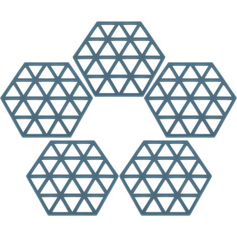 Tapis de table multifonctionnel en forme de losange creux, résistant à la chaleur et antidérapant (bleu) (1/4)