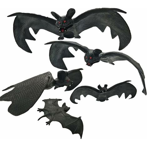 Green Mobility-10 Pièces Halloween Décoration Chauves-Souris Vampire Bat Réaliste Spooky Accroché Les Chauves Souris pour La Décoration De Fête d'halloween Accessoires de Maison Hantée (1/5)
