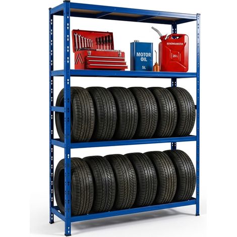 Tire Rack, 2-Shelf Steel, Adjustable Spacing (1/5)
