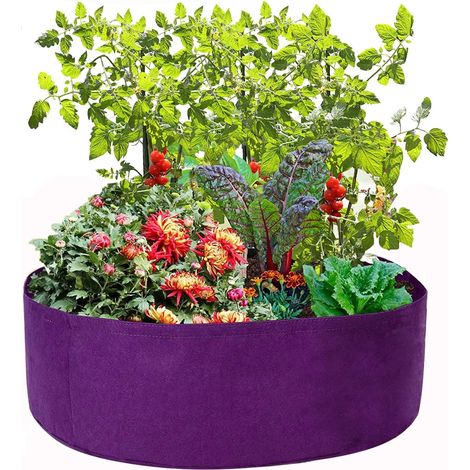 Sac De Culture - Sac En Tissu Non Tissé Pour Plantes - Diamètre 60 Cm Hauteur 20 Cm - Capacité 57 L - Pour Pommes De Terre Carottes Oignons - 1 Pièce (1/5)