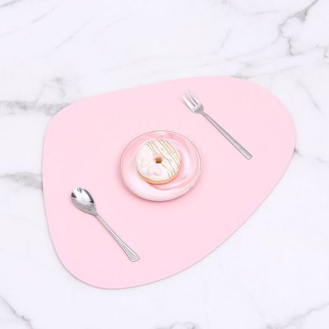 Placemats - Noname - Set of 4 - Non-slip - Pink - 33 x 39 cm - Asymmetrical