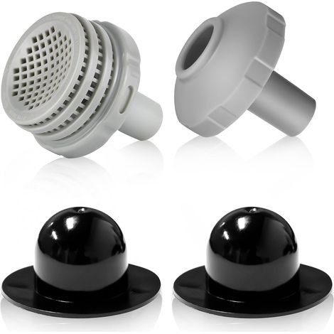 Attacco per piscina Ø 32 mm, set di attacco per piscina Ø 32 mm, attacco per filtro piscina, bocchettone di ingresso per piscine fuori terra, filettatura interna con viti (filtri + bocchettone + tappo (1/5)