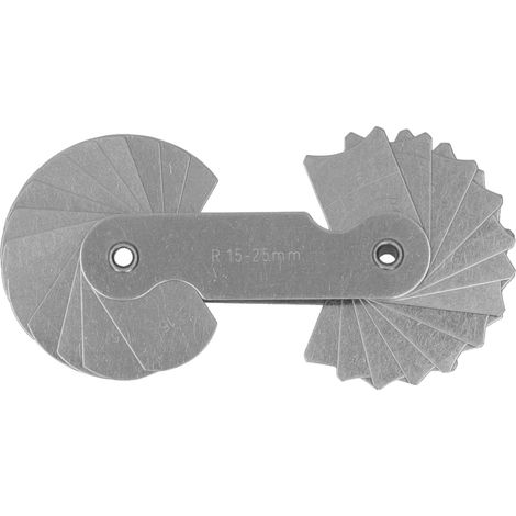 Jauge de pas filetage métrique impérial acier inoxydable gravure laser outil mesure R15-25mm (1/5)