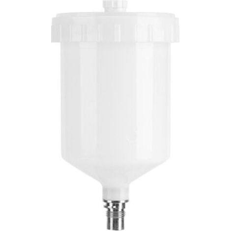 Tazza per vernice Sata, tazza di plastica, contenitore per vernice a gravità, connettore filettato per pistola a spruzzo, capacità 600 ml (1/4)