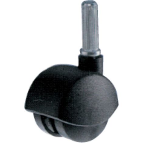 ORECA - 2 RUOTE DOPPIE PER MOBILIO MATERIALE PLASTICO NERO - CON PERNO ZIGRINATO DA 8x26MM - kg 15 - ø 35