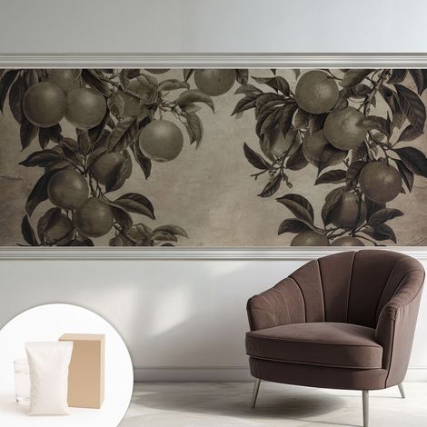 Papier peint intissé pour salon chambre à coucher peint imprimé pour mur - Colle incluse gratuite Motif fruité 250x104 cm (1/5)