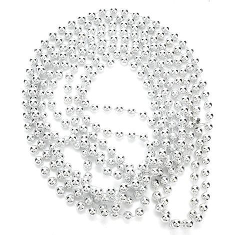 Perles dorées et argentées de 6 mm et 2,7 m : accessoires de mode, ornements décoratifs, décorations de sapin de Noël, décorations de mariage (1/4)